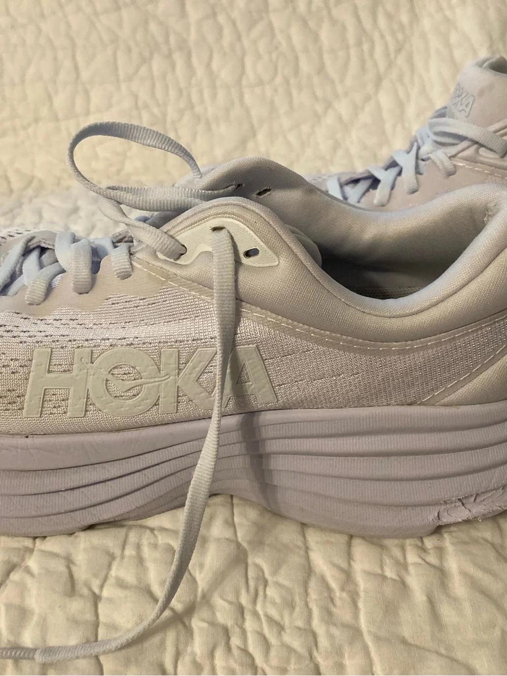Hoka One One Size 9 Bondi 8 Triple White Sneaker Running Shoe 1129752-WWH